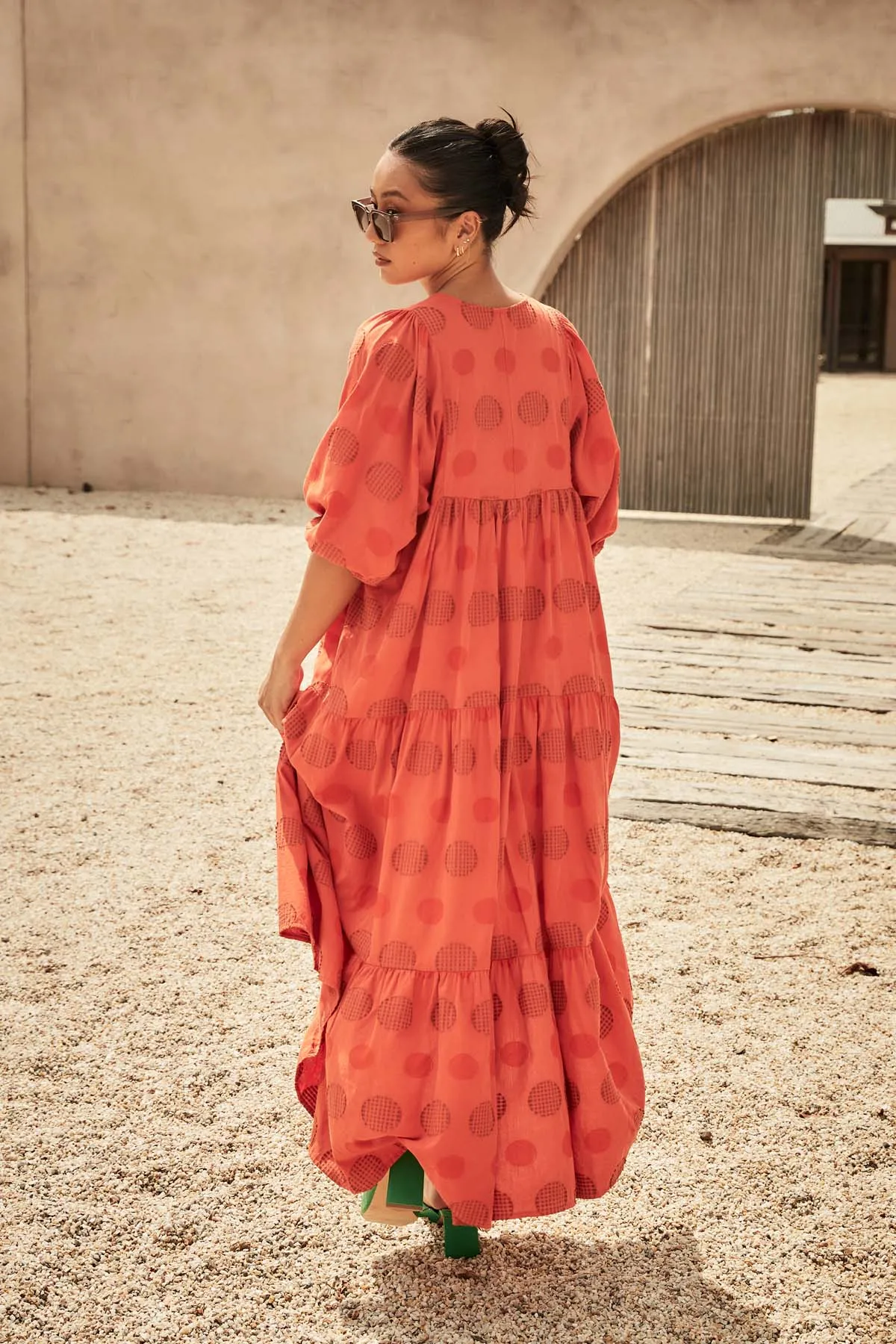 Universal Olivia Dress Orange in Cotton Blend