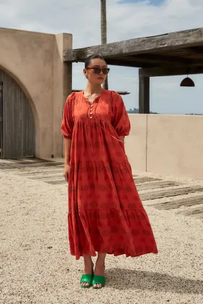 Universal Olivia Dress Orange in Cotton Blend