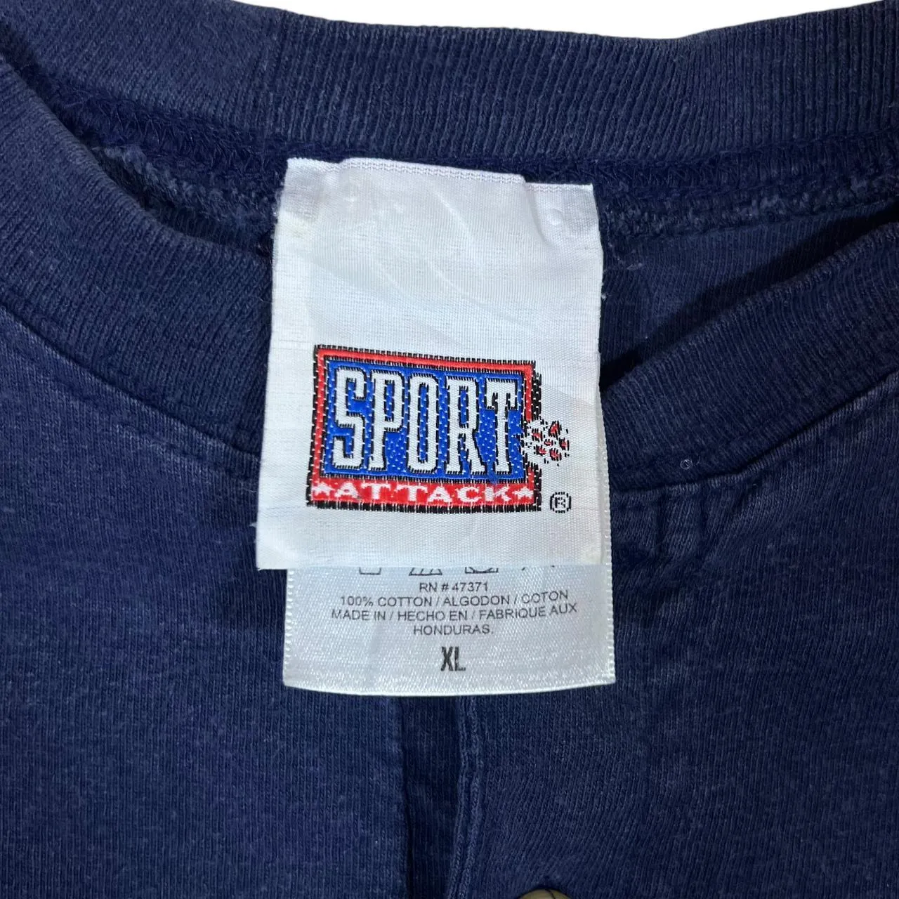 Vintage ARIZONA WILDCATS Embroidered College Logo Long Sleeve Navy Blue Henley Button T-Shirt