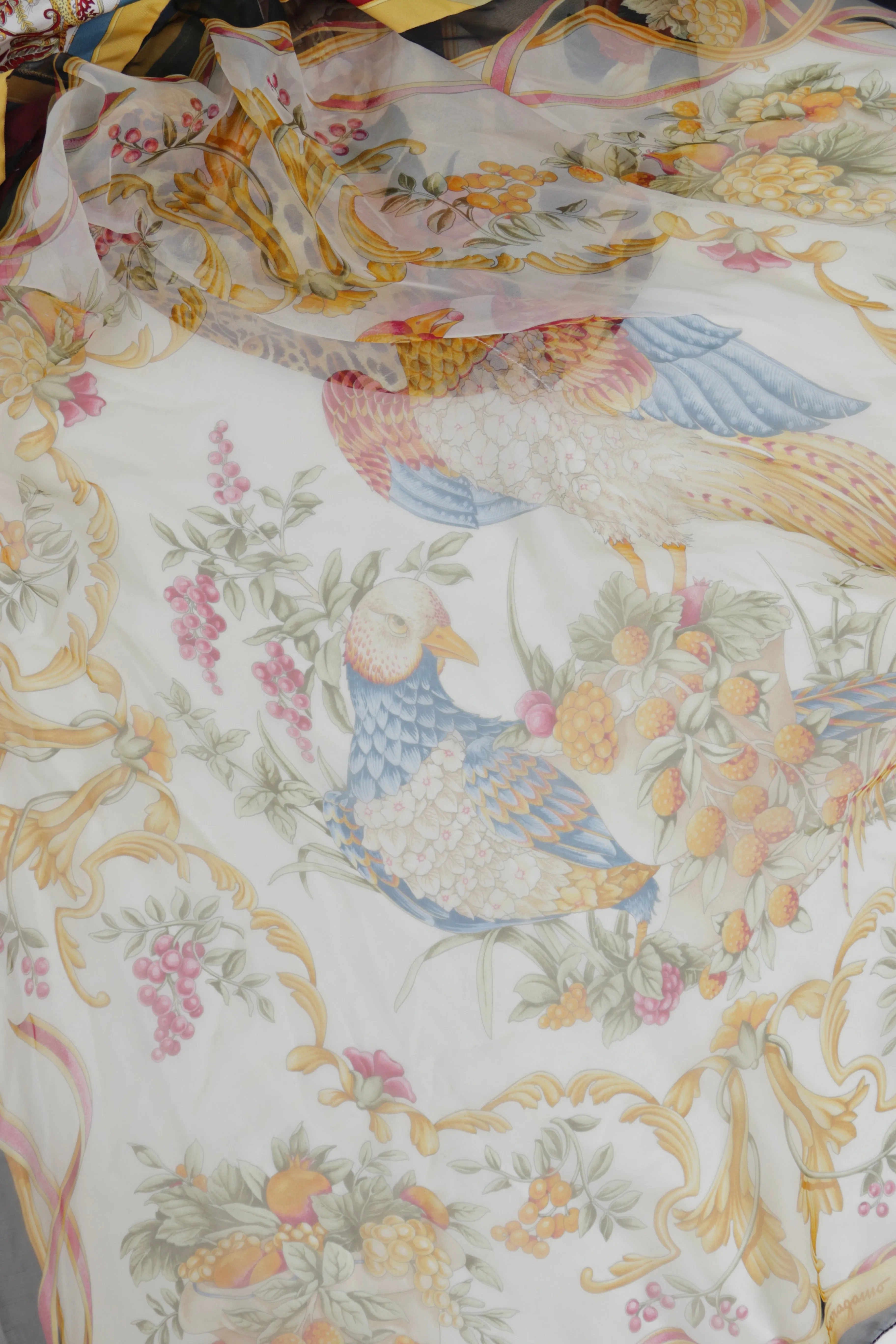Vintage Ferragamo Scarf Print Silk Slip Dress
