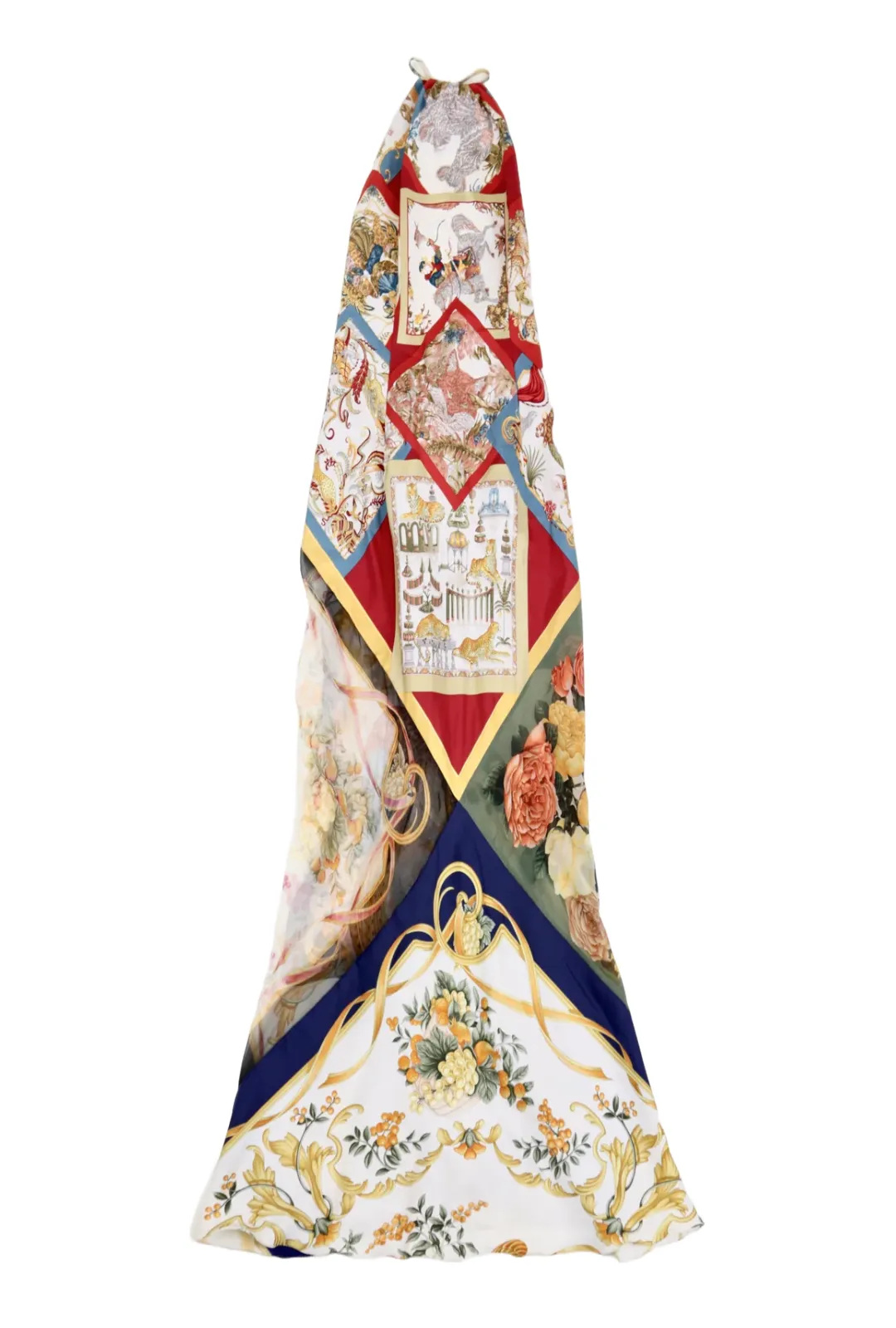 Vintage Ferragamo Scarf Print Silk Slip Dress