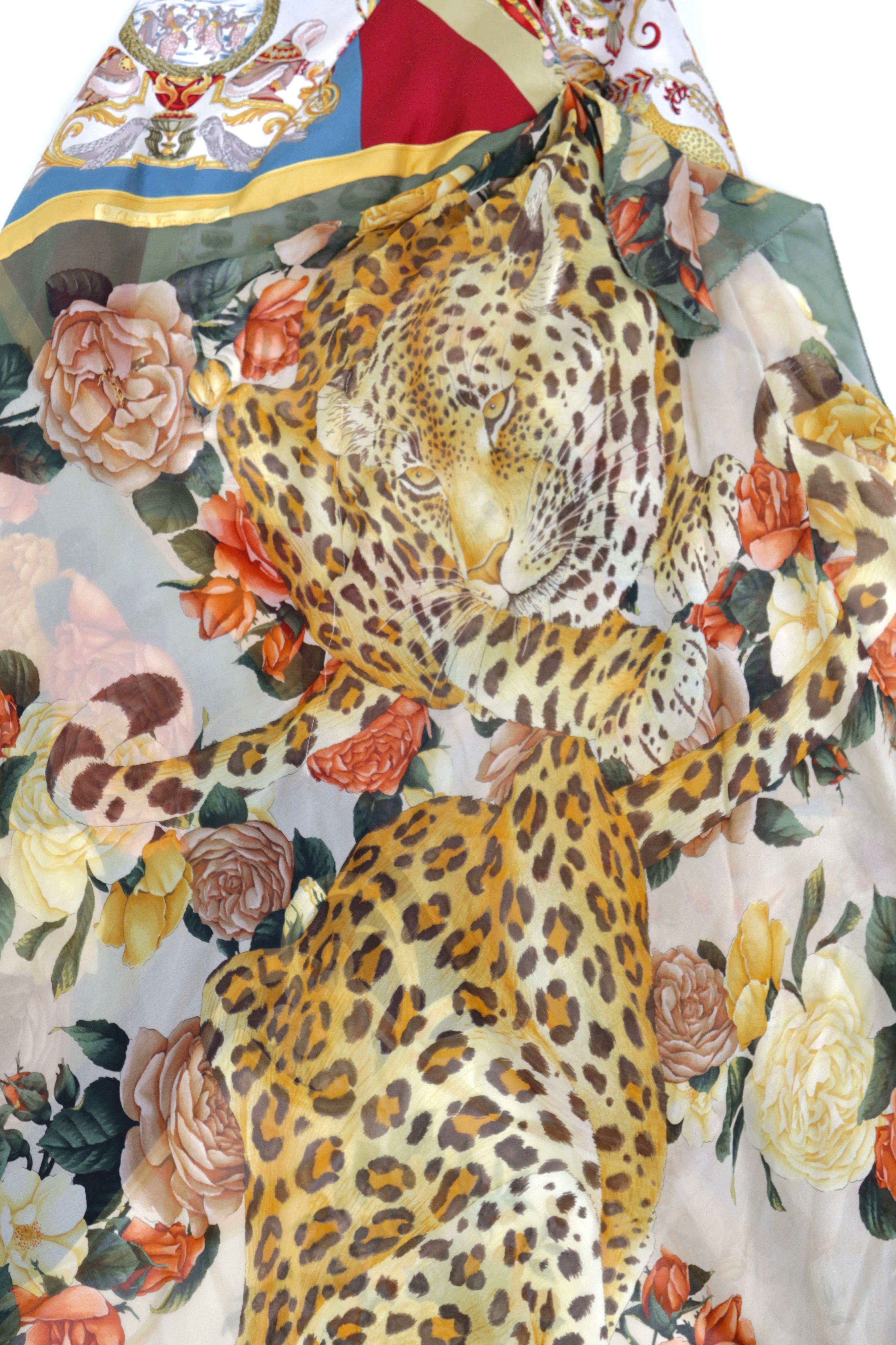 Vintage Ferragamo Scarf Print Silk Slip Dress