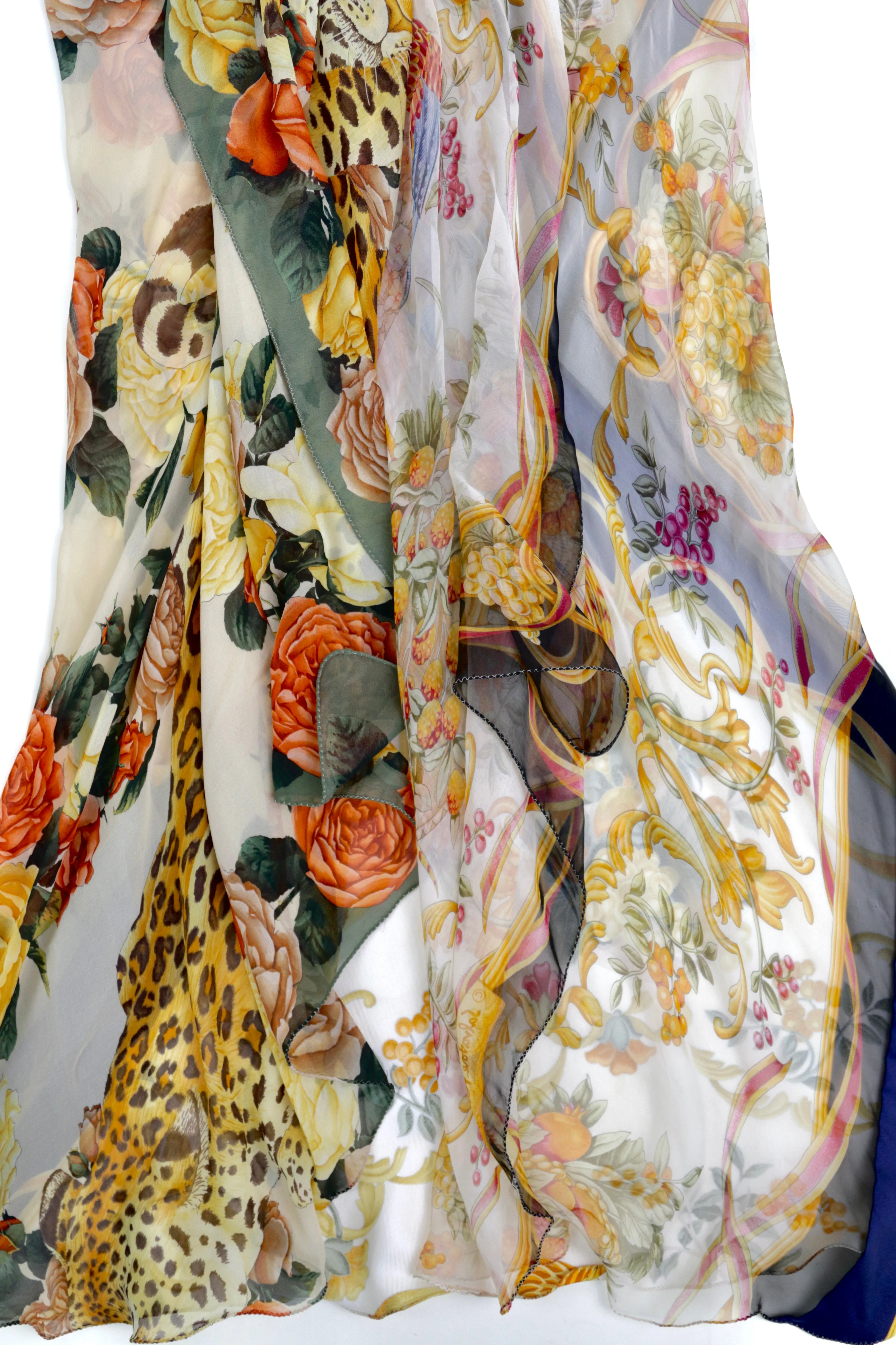 Vintage Ferragamo Scarf Print Silk Slip Dress