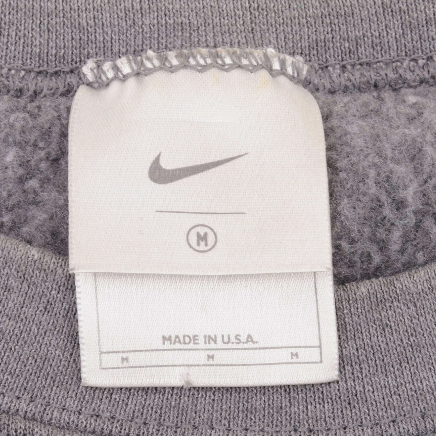 VINTAGE NIKE CLASSIC SWOOSH DARK GREY SWEATSHIRT 2000S SIZE MEDIUM MADE IN USA