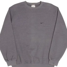 VINTAGE NIKE CLASSIC SWOOSH DARK GREY SWEATSHIRT 2000S SIZE MEDIUM MADE IN USA