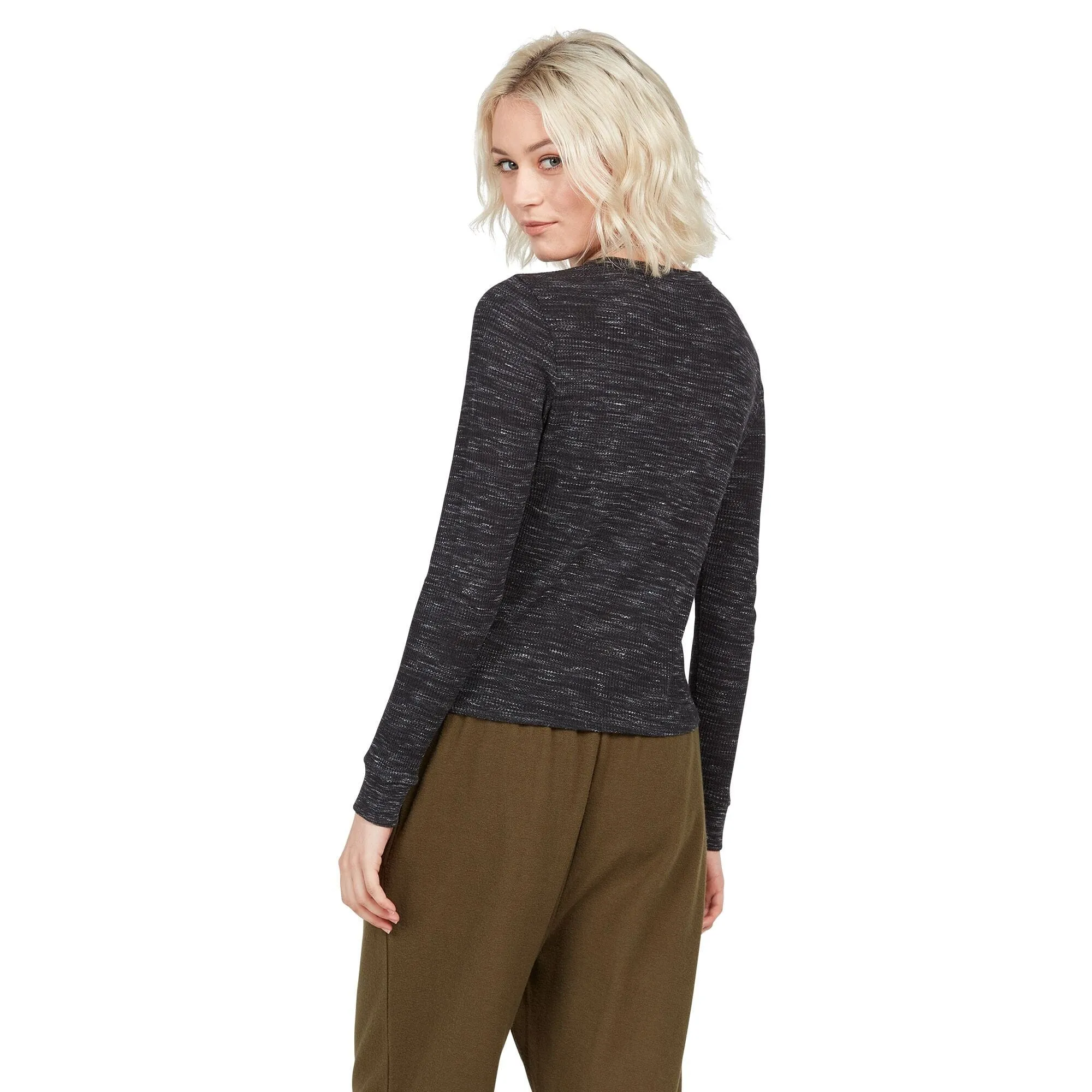 VOLCOM Women's Apres Stone Long Sleeve T-Shirt Black