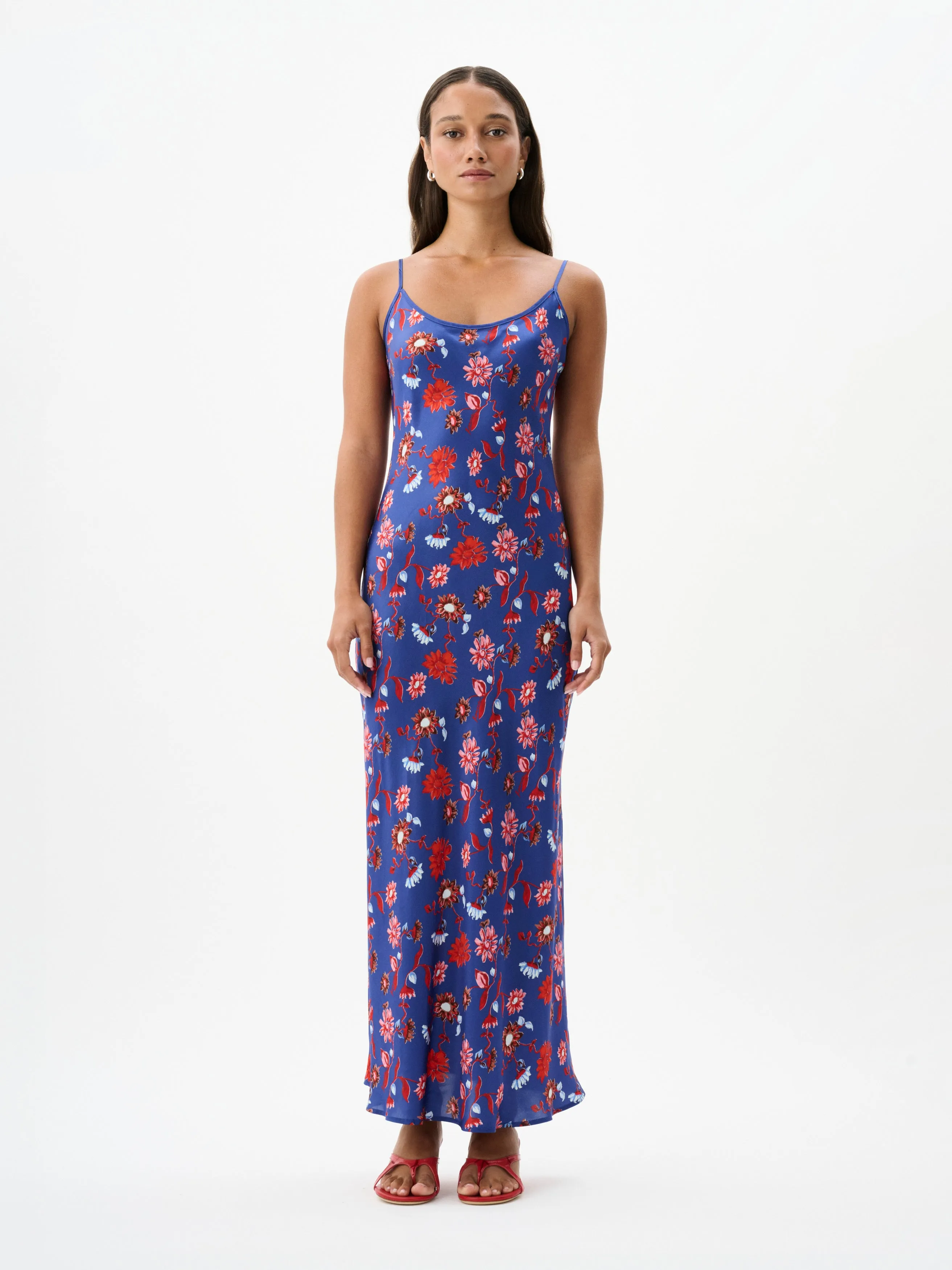 WESSEX SLIP DRESS | CACTUS BLOOM INDIGO