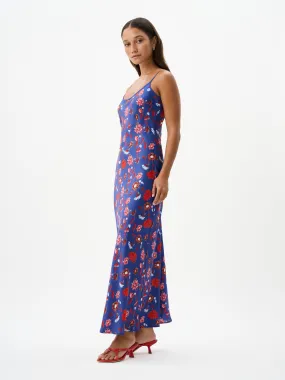 WESSEX SLIP DRESS | CACTUS BLOOM INDIGO