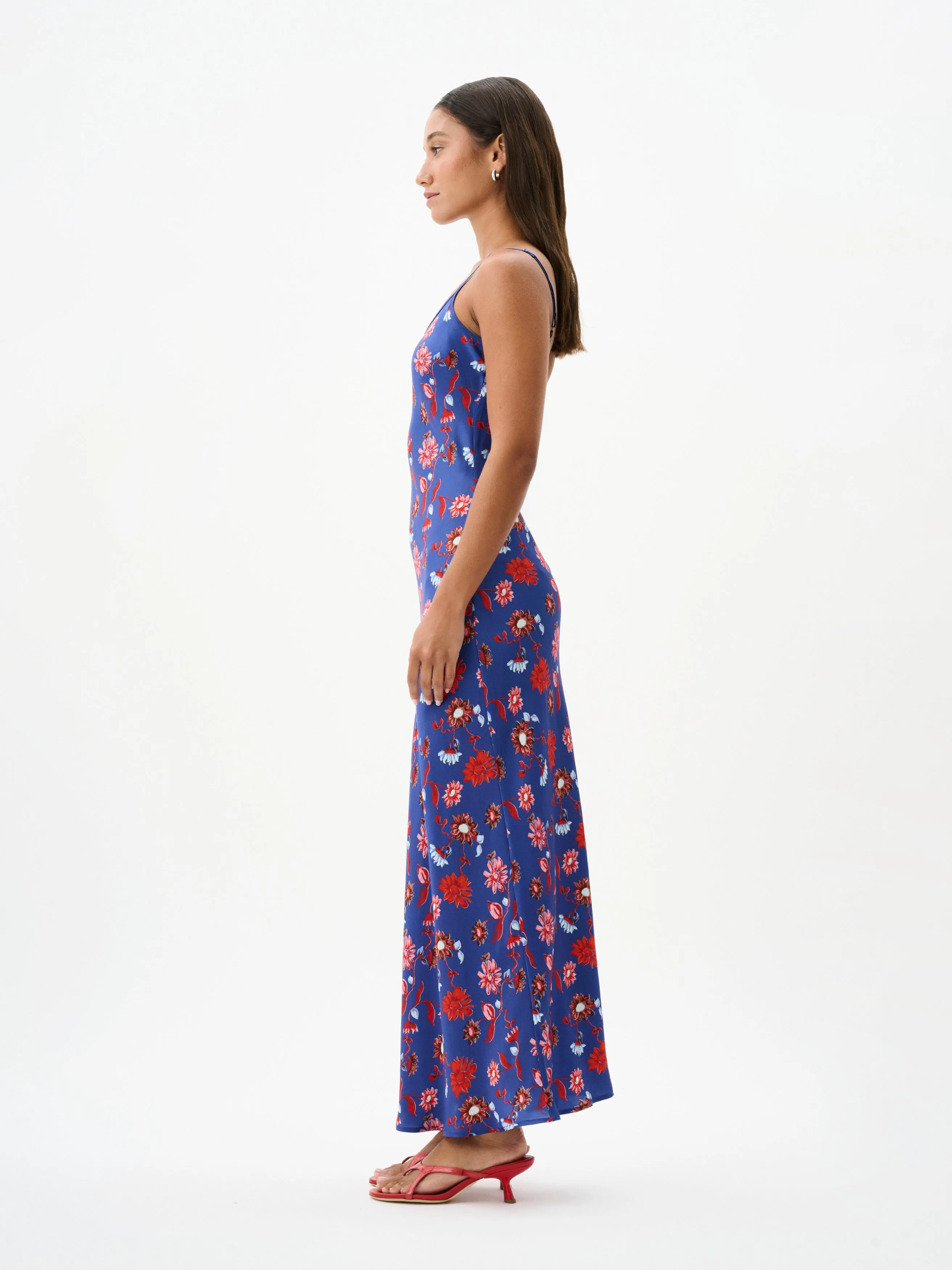 WESSEX SLIP DRESS | CACTUS BLOOM INDIGO