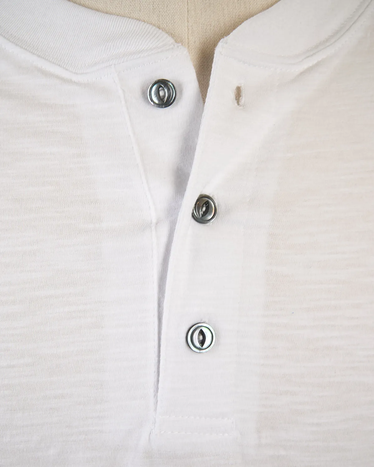 White Slub S/S Henley