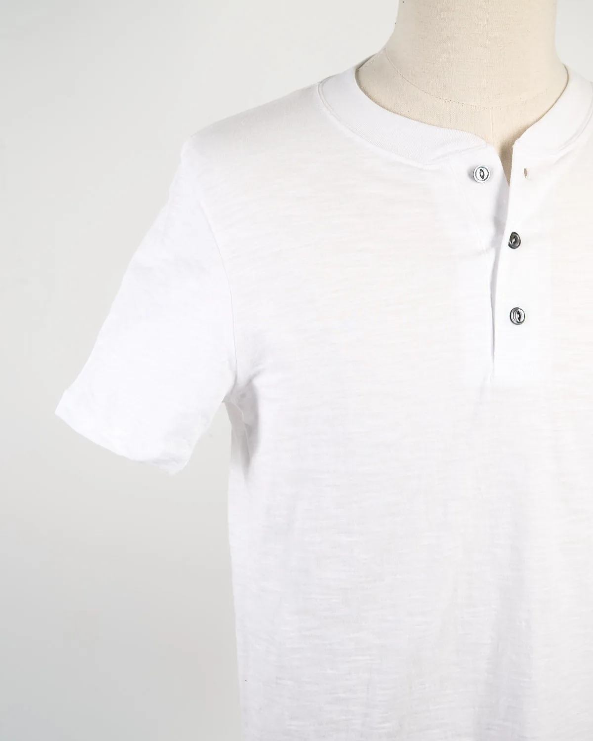 White Slub S/S Henley